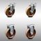 Service Caster 5 Inch SS High Temp Phenolic Swivel Top Plate Caster Set with 2 Rigid SCC SCC-SS20S514-PHSHT-2-R-2 - alternate 2